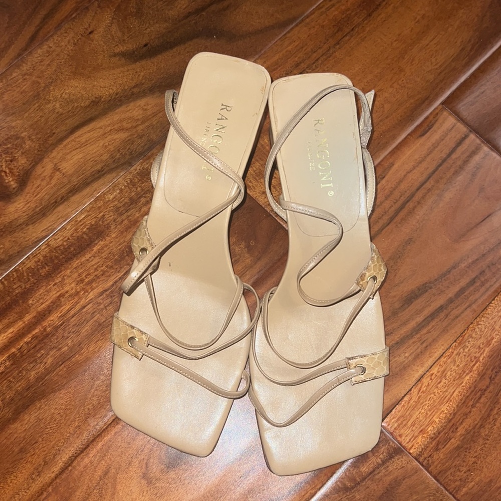 Rangoni Firenze Tan Slingback Strappy Sandals